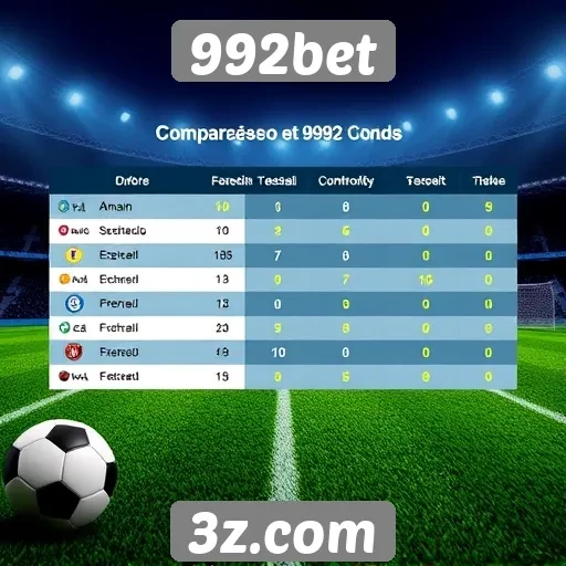Comparação de odds entre 992bet e concorrentes